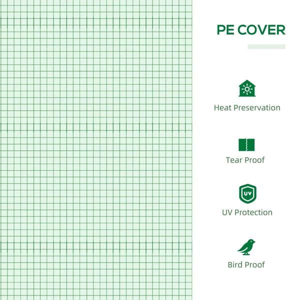 Green PE greenhouse cover fabric with fine grid pattern, protective material for the frame