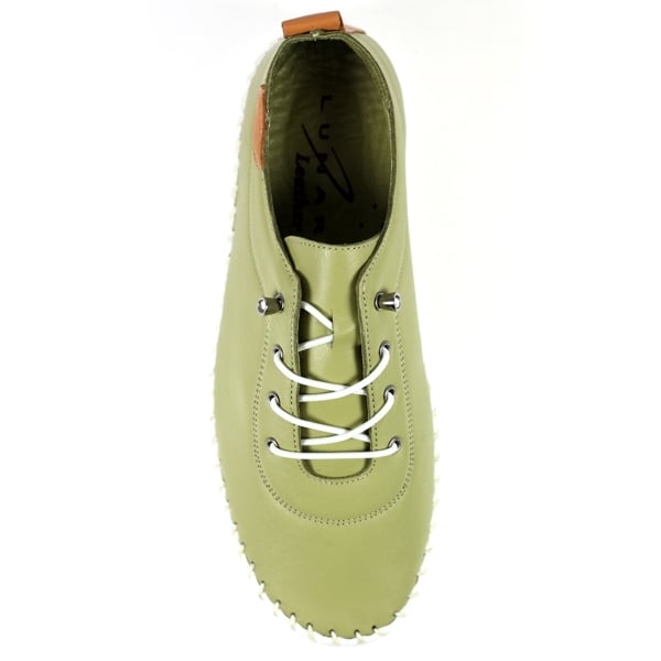 Lunar Women's St Ives Leather Plimsolls - Khaki Green