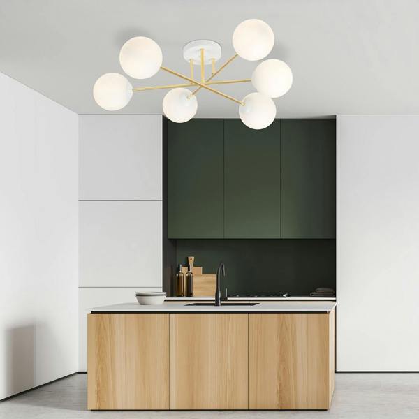 Emibig MAGNUM Ceiling lamp  6 x E14 White, Gold with White Shade