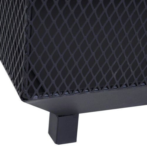 Wyld Haus Dita Steel Black Square Outdoor Mesh Fire Pit With Lid Log Grate