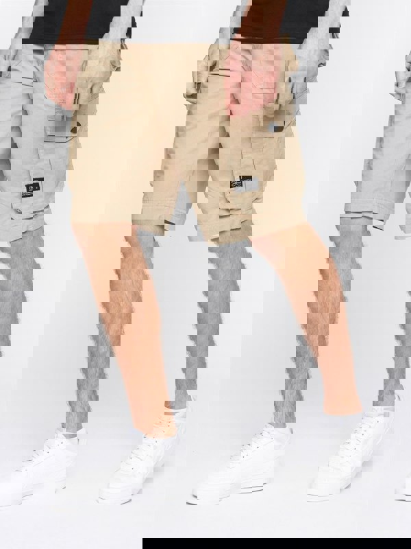 Crosshatch Kyron Cargo Shorts Stone