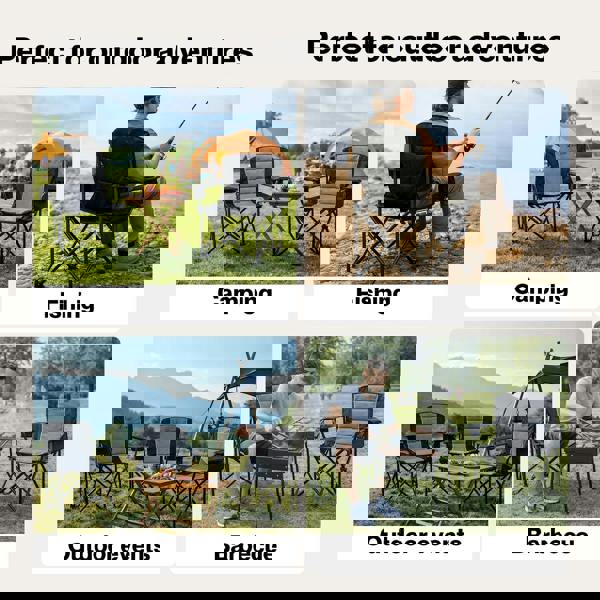 Levede Oversized Folding Camping Chair Portable Outdoor Garden Beach Chair 200KG