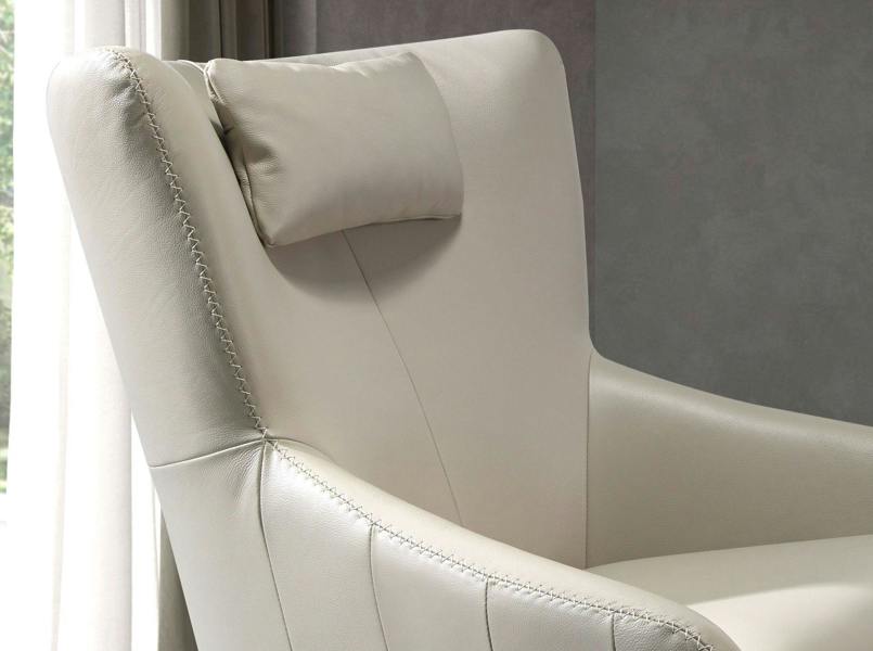 Angel Cerdá Grey Taupe Leather Swivel Armchair 5090