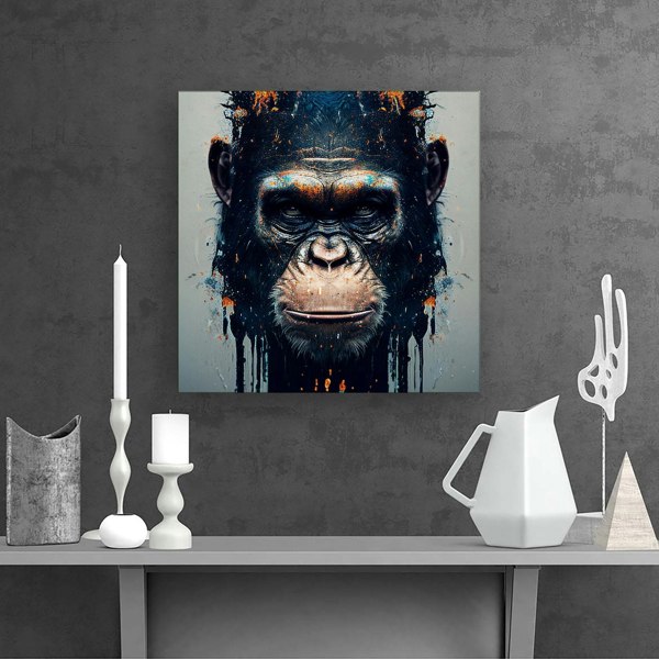 Warren Reed Gorilla Face Splash Art Canvas