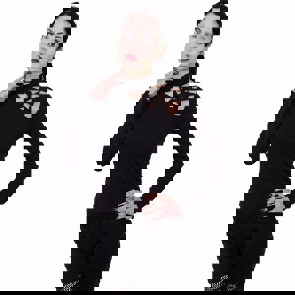 GOTHIC ELEGANCE - Pentagram Shoulder Longsleeve Top - Spiral USA