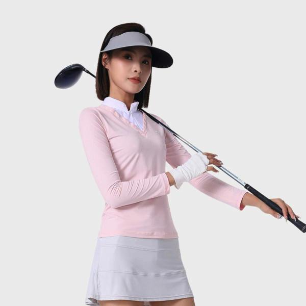 Anniou Women's Ice Silk Sun Protection Golf Top