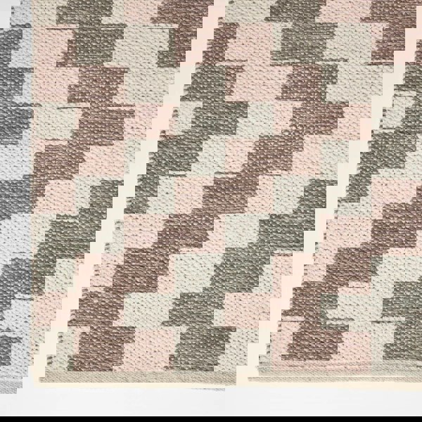 HOMESCAPES Malina Brown & Natural Kilim Cotton Rug