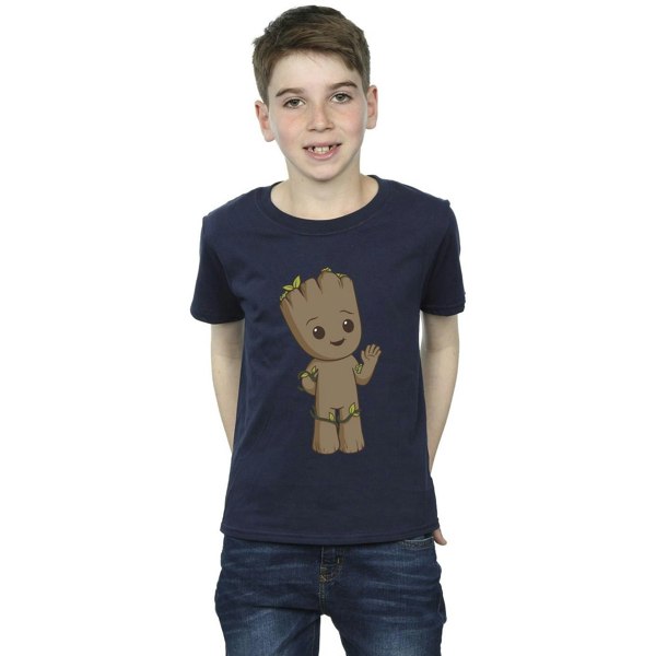 Marvel Boys I Am Groot Cute Groot T-Shirt - Navy Blue