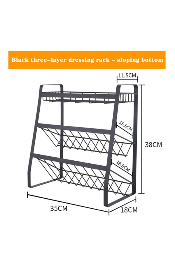 Living and Home Kitchen Freestanding 3 Tier Spice Rack Kitchen Utensils Storage Rack