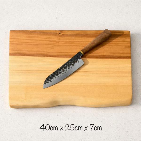 Giraffes & Craftz XL THICK Live Edge Ash Chopping Board - James Martin Style Solid Ash Board