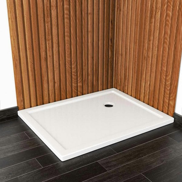 2ft/3ft White Acrylic Shower Tray with Drain Shower Trays Living and Home