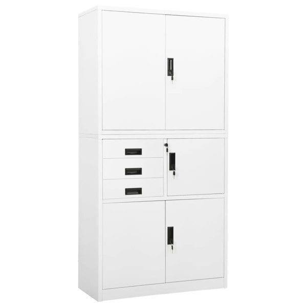 Berkfield Office Cabinet White 90x40x180 cm Steel