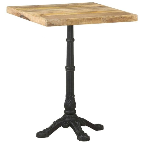 Berkfield Bistro Table 60x60x77 cm Rough Mango Wood