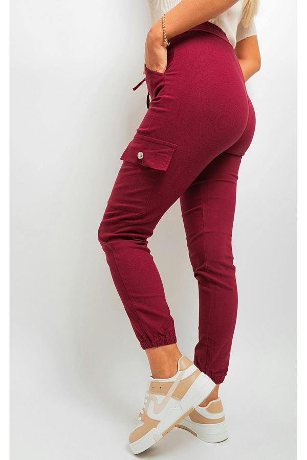 Sylvie Pocket Side Cargo Trouser - Wine