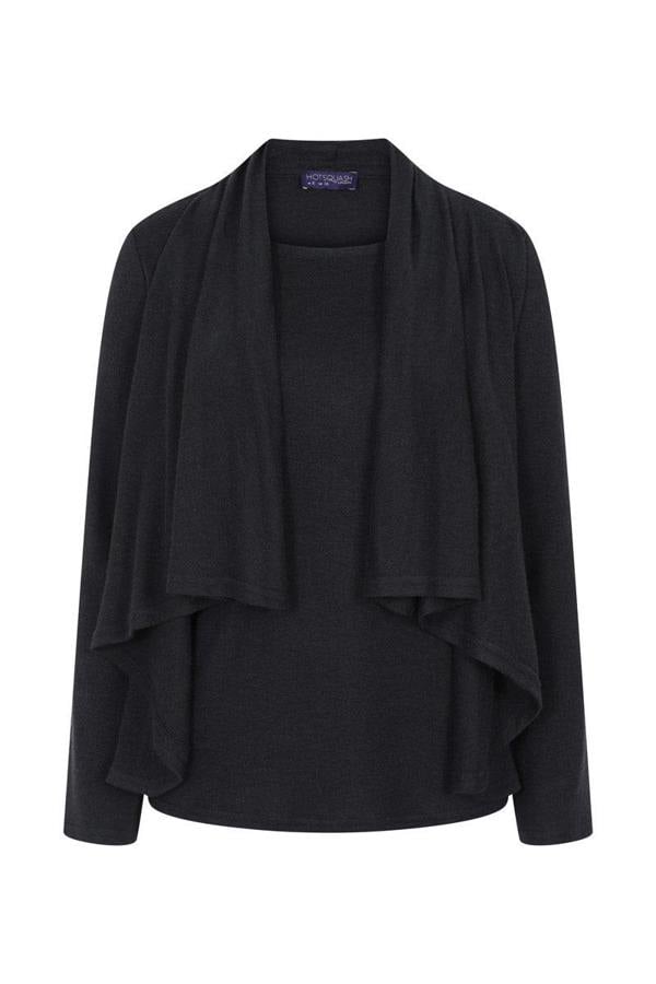 HotSquash Knitted Top with Cardigan Draping