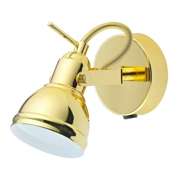 Unique Industrial Designed Polished Gold Switched Wall Spot Light Image 1