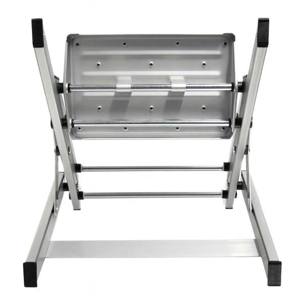 Folding Aluminium Double Step Stool (Caravan Foldable Non-Slip Twin Platform)