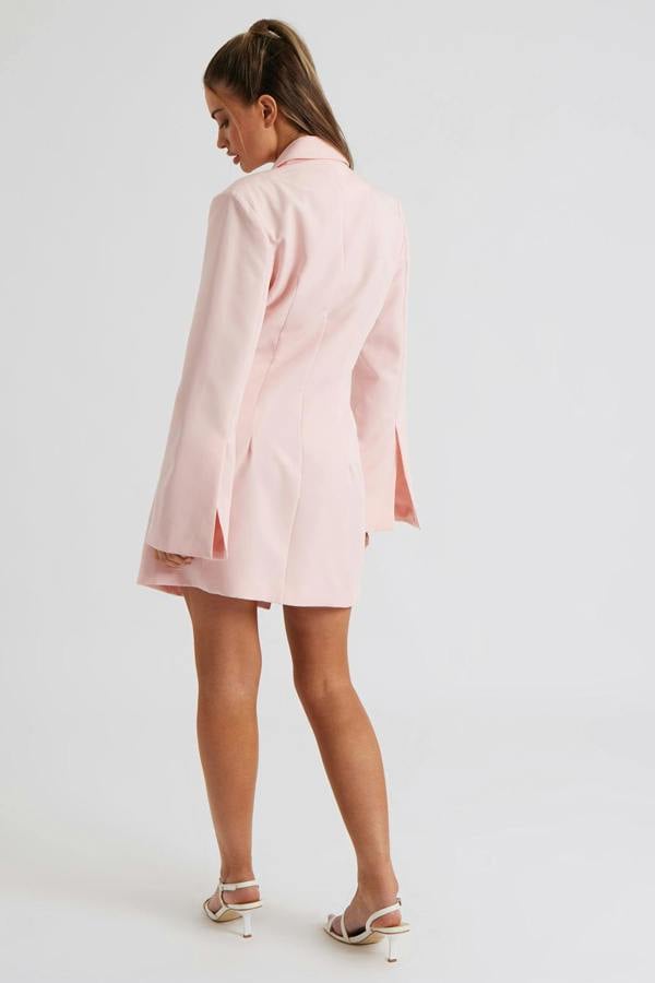Urban Bliss Blush Flare Sleeve Fitted Blazer Dress