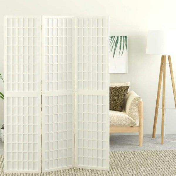 Berkfield Folding 3-Panel Room Divider Japanese Style 120x170 cm White