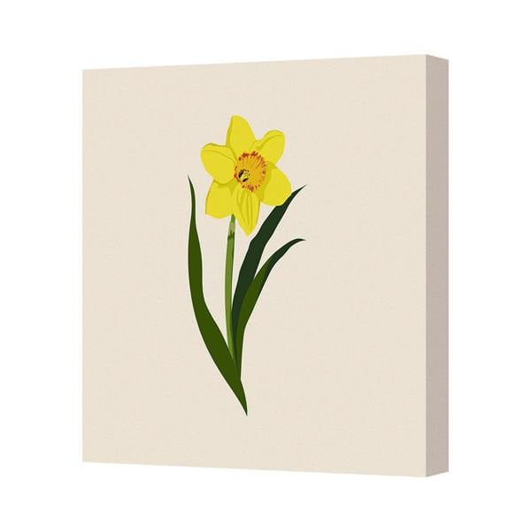 Benjamin Tate Design Yellow Daffodil Canvas Art Print On Wooden Frame UK Handmade