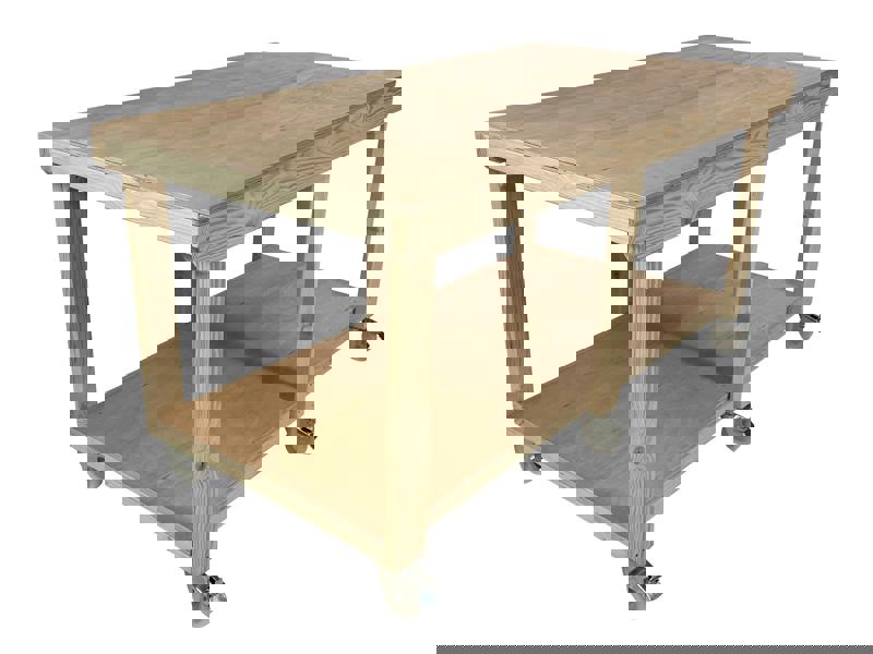 Arbor Garden Solutions Wooden Workbench Eucalyptus Hardwood Top Depth-4ft with Wheels