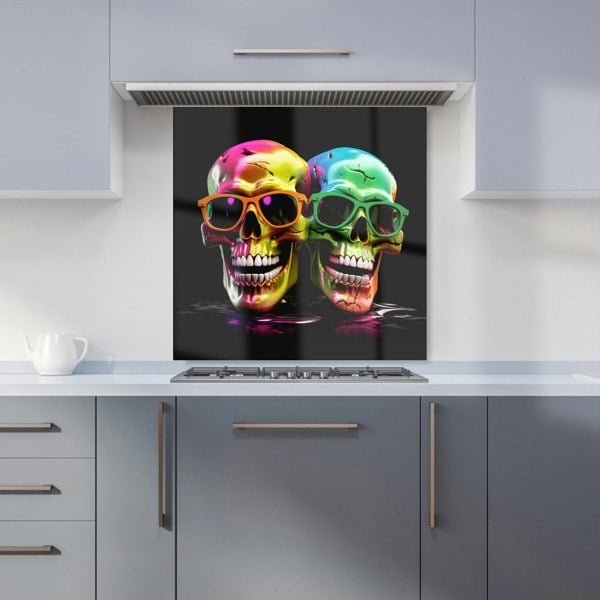 Warren Reed - Designer Happy Skeletons In Sunglasses Kitchen Splashback