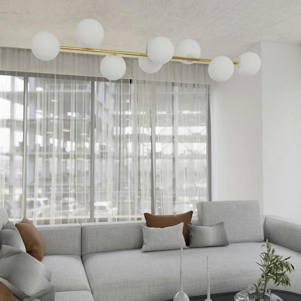 Emibig GRAVITY  Pendant lamp 8 x E14 White, Gold with White Shade