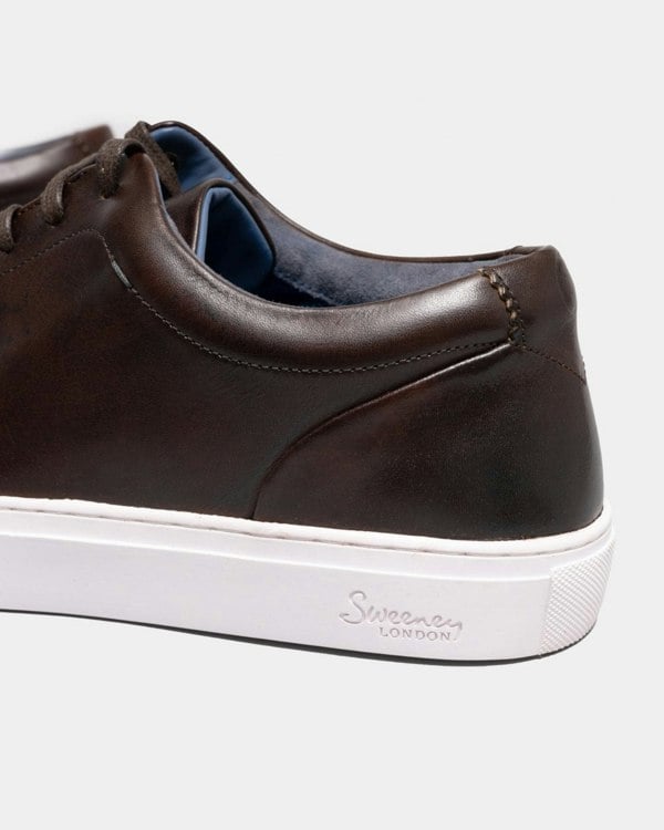 Oliver Sweeney Hayle Antiqued Calf Leather Mens Trainers - Brown