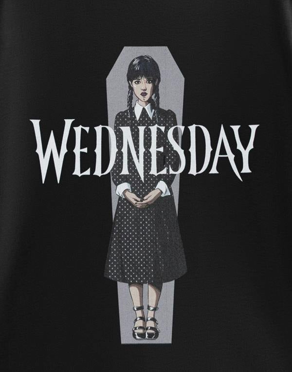 Wednesday Girls Black Polka Dot Short Sleeved T-Shirt