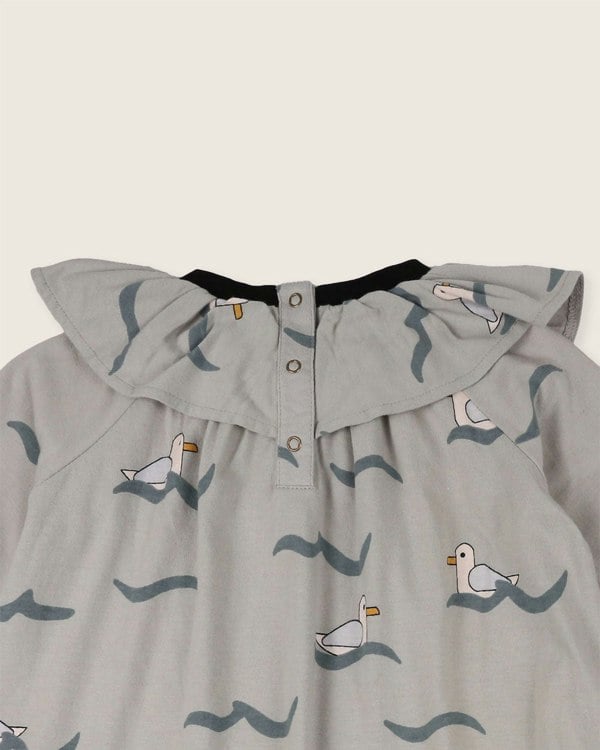 organic cotton Grey Seagull Print Dress- image 2