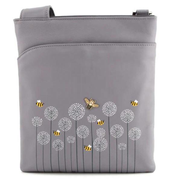 Mala Leather Moonflower Bee & Floral Leather Crossbody Bag