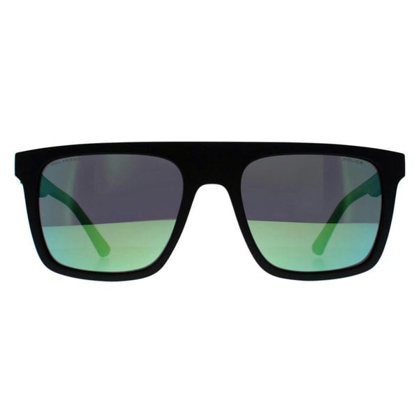 Police Sunglasses SPLF61 Beyond Lite 2 U28V Matte Black Smoke Green Mirror