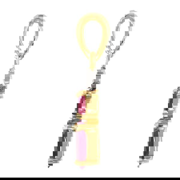 183P0576129 Classic Oval Ruby & Diamond Pendant in 9ct Yellow Gold 3