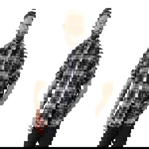 Duke Mens Holden D555 Shadow Checked Kingsize Short-Sleeved Shirt - Black - 