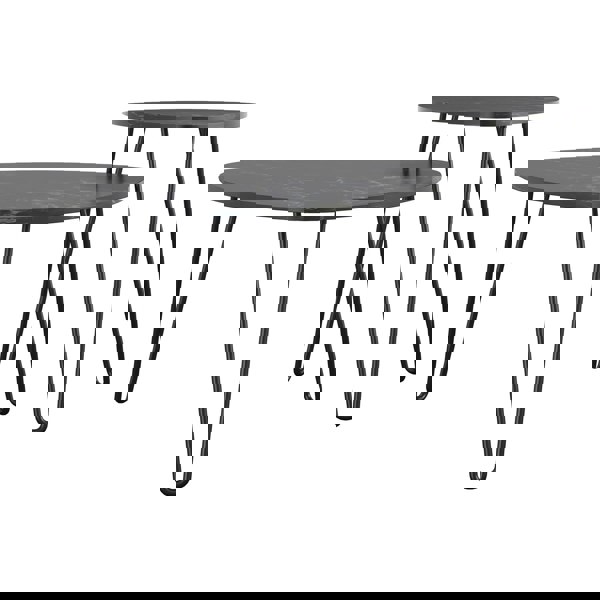 Dorel Home Athena Nesting Tables in White Faux Marble / Golden Legs