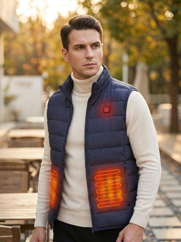Anniou Men's Navy Heated Gilet
