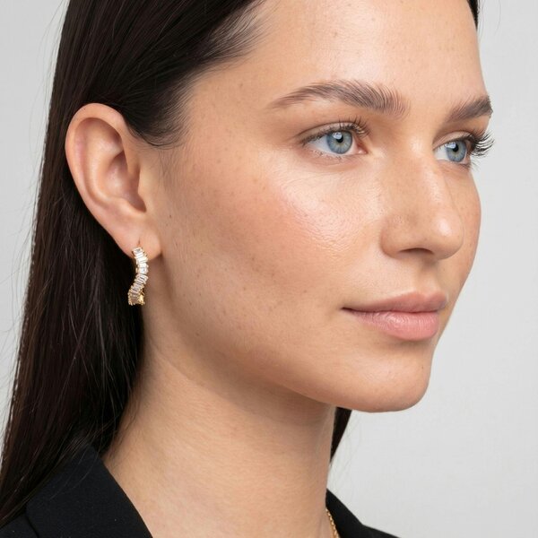 Uchi & Soto Nami Gold Stone Wave Earrings