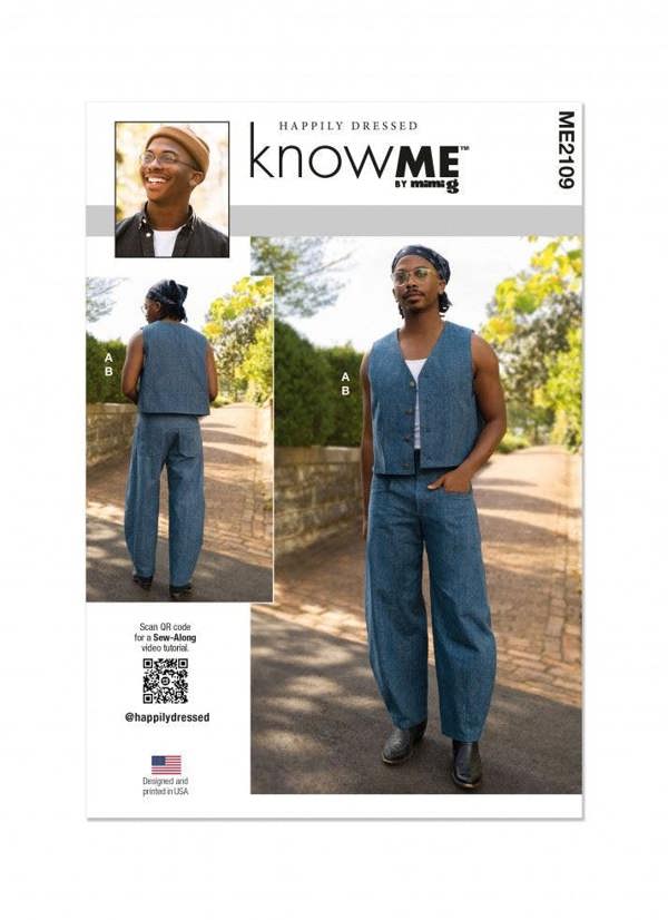 Know Me Sewing Pattern 2109, Waistcoats, Trousers for Men, AA (34-36-38-40-42) - Intermediate