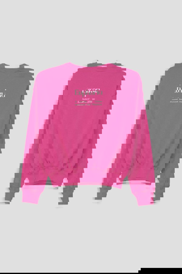 ENORSIA Ribbed Hem Cropped Sweatshirt