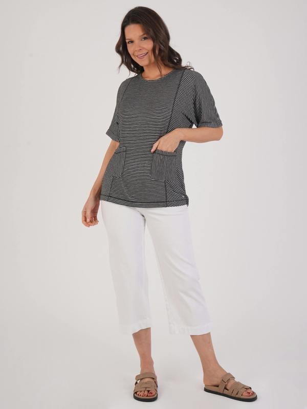 VIZ-A-VIZ Contrast Stipe Top