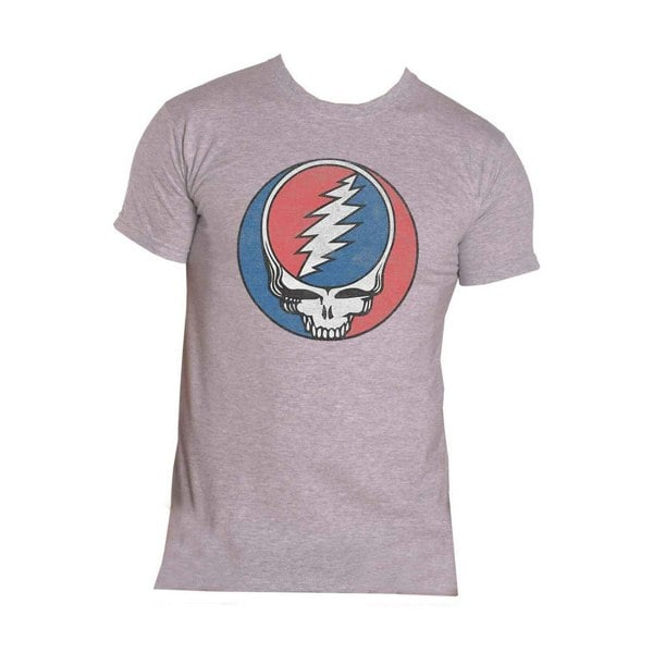 Grateful Dead Unisex Adult Steal Your Face Classic T-Shirt - Grey