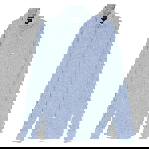 Boss Mens L-Hays Linen Slim Shirt - Turquoise - 