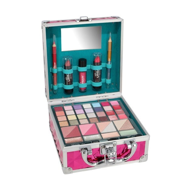 Love Urban Beauty Exotic Vibes Travel Vegan Makeup Love Urban Beauty Vanity Case Cosmetic Set 49pc