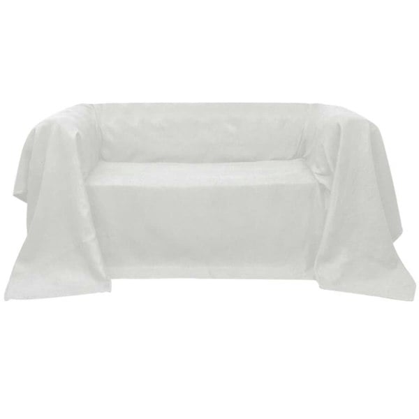 Berkfield Micro-suede Couch Slipcover Cream 140 x 210 cm