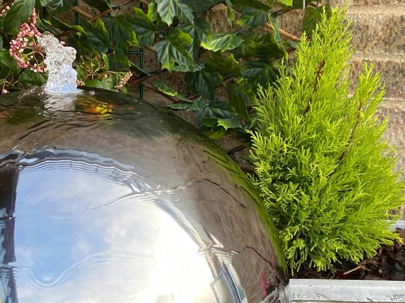 Tranquillity Water Features 50cm Stainless Steel Sphere Modern Metal Water Feature