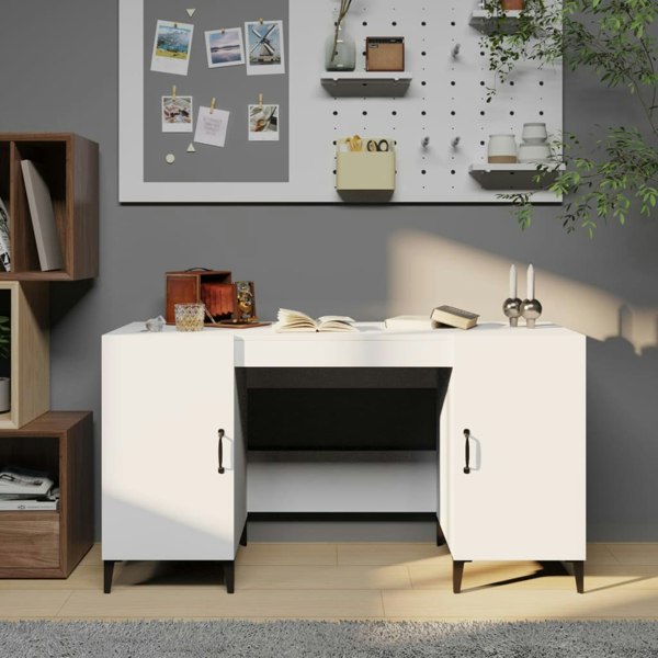 Berkfield Desk White 140x50x75 cm Engineered Wood