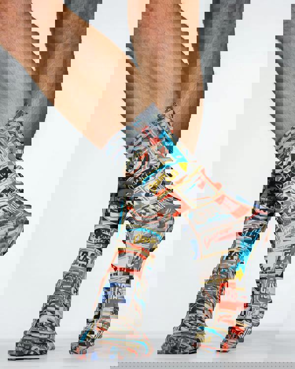 Retro Car Service Badges themed socks