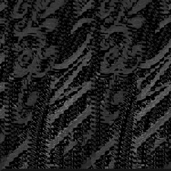 JVL Home Sweet Home Scraper Rubber Pin Doormat, 45x75cm, Black