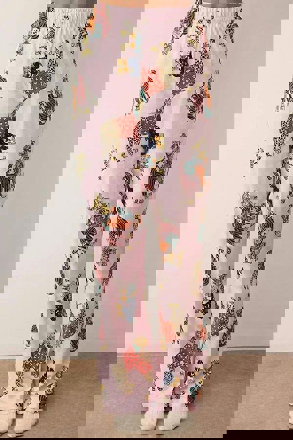 WOVCOR 2-Piece 100% Cotton Tiger Print Knitted Pajama Set