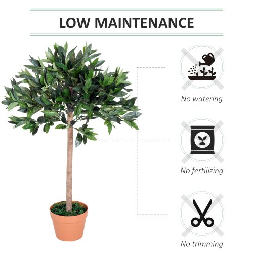 Wyld Haus Miva Set Of 2 Artificial Olive Style Trees In Green With Orange Pots